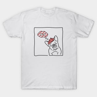 Minimalist Line Art For French Bulldog Lovers T-Shirt